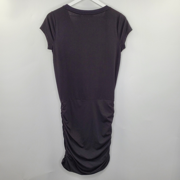 Athleta Black Topanga Rusched Shirt Dress V Neck Athleisure - Picture 4 of 6
